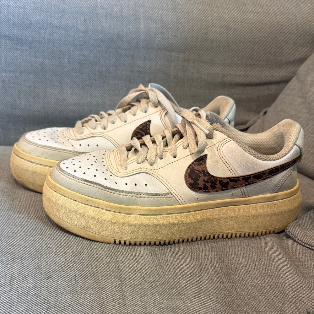 Nike Women's Cream and Tan Sneakers